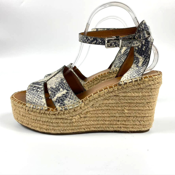 Womens Franco Sarto Talya Espadrille Wedge Sandal Snakeskin Platform Clemens 9.5 - Picture 4 of 8